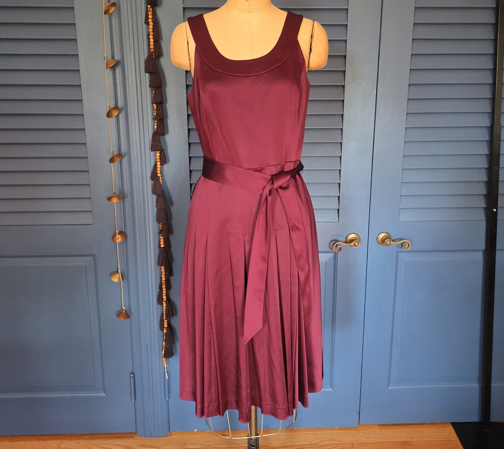Calvin Klein burgundy satin cocktail dress